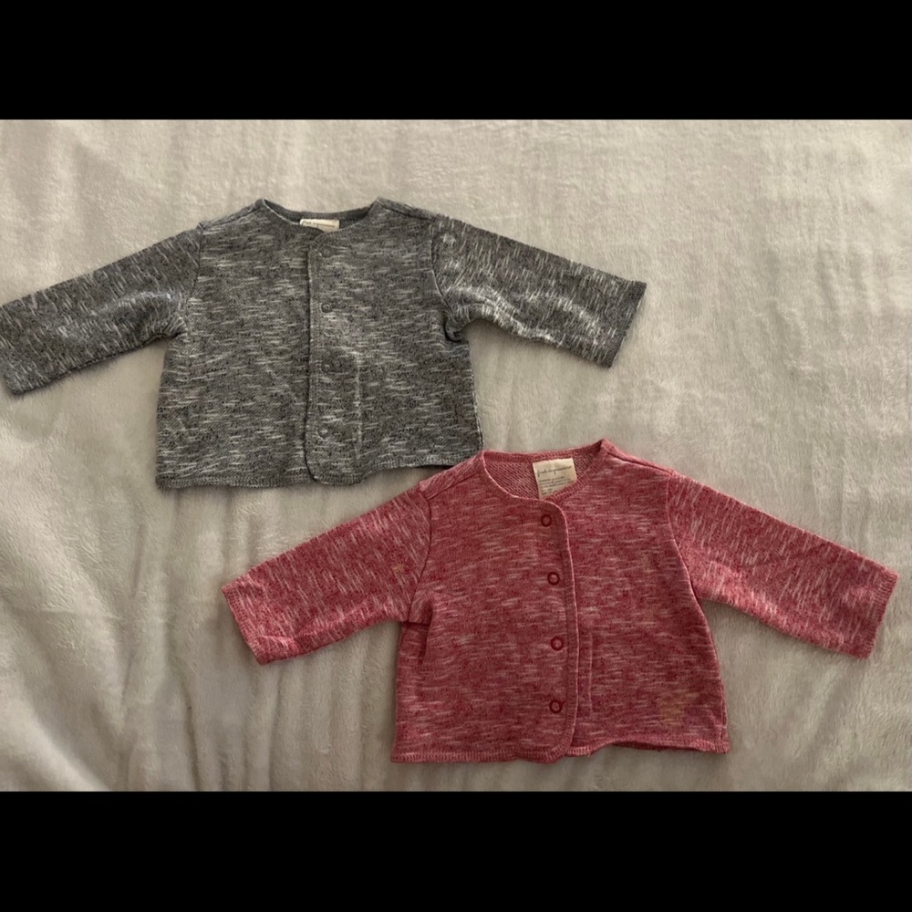 Like New Gray and Red Newborn Top Set Size 0-3M